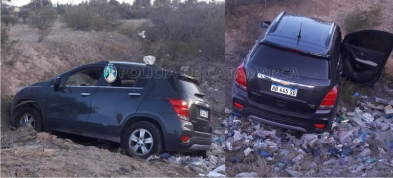 Perdió el control de su camioneta y terminó en una zanja