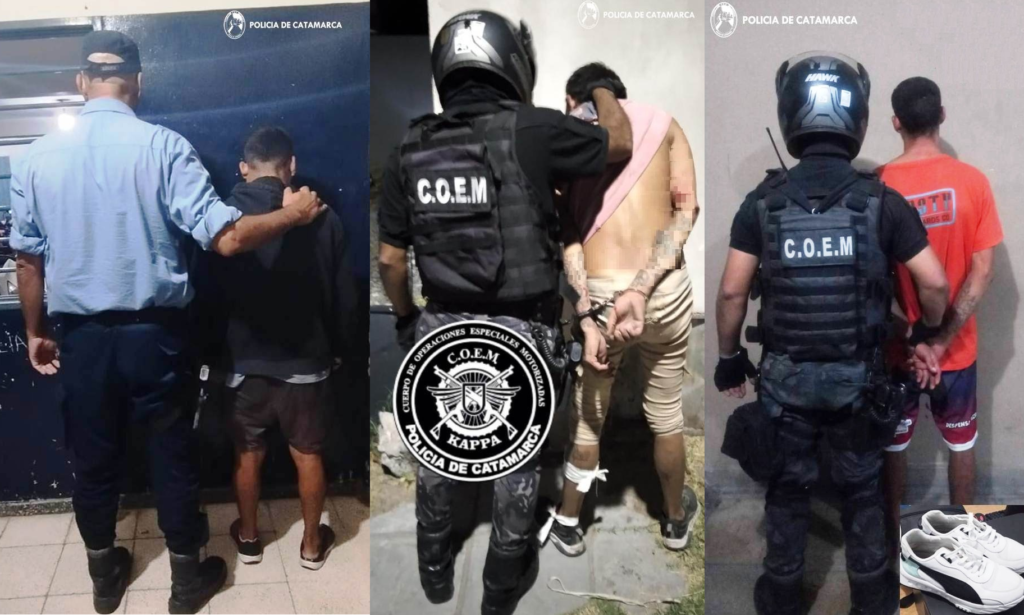 Tres aprehendidos por hechos de robos en la Capital