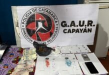 Allanamiento contra el narcomenudeo en Capayán: Secuestran droga listas para comercializar, más de 300.000 pesos en efectivo y detienen a un joven