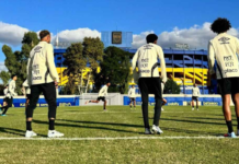 Neymar y Santos se entrenaron en Casa Amarilla antes de enfrentar a San Lorenzo