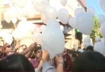 Dolor en Merlo: emotiva despedida a Maitena Garófalo con una suelta de globos