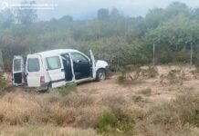 Dos heridos tras el vuelco de una camioneta sobre Ruta 60 en Capayán