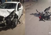 Un motociclista resultó herido tras un choque con un automóvil en la Capital