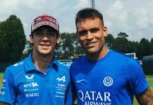Franco Colapinto visitó a Lautaro Martínez antes del Gran Premio de Italia