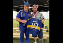 Messi sorprendió a los hinchas de Boca al posar con la camiseta xeneize junto a Blas Giunta