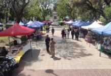 Feriantes de la Plaza 25 de Mayo esperan definiciones sobre su continuidad después del Día de la Madre